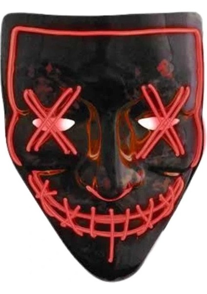 Hallowen Parti Maskesi Neon LED Işıklı Maske 3 Modlu Cadılar Bayramı Maskesi modelleri