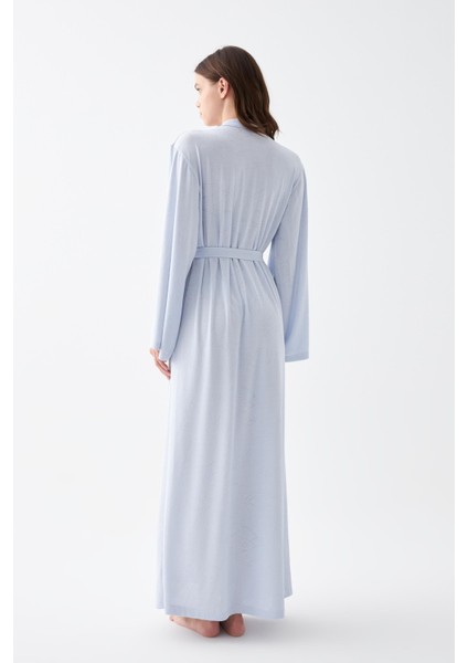 Kadın Uzun Mavi Penye Sabahlık indirimleri