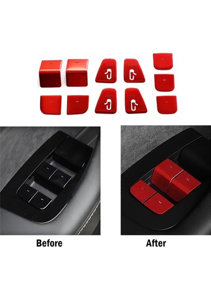 Cam Kaldırma Düğmesi Çıkartmaları Pencere Düğmesi Koruma Plakası Alüminyum Alaşım Araç Iç Çıkartmalar Tesla Model 3 Y Y Için (Yurt Dışından) fiyatları