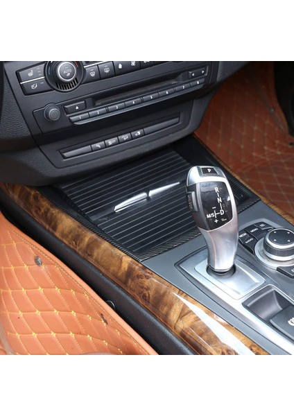 Karbon Fiber Araç Merkezi Konsol Kupa Tutucu Şerit Trim For-Bmw X5 E70 X6 E71 2008-2013 (Yurt Dışından) fırsatları