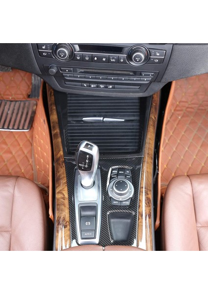 Karbon Fiber Araç Merkezi Konsol Kupa Tutucu Şerit Trim For-Bmw X5 E70 X6 E71 2008-2013 (Yurt Dışından) indirimleri