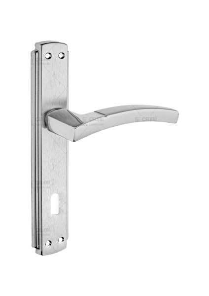 Balmondi Aynalı Nikel Saten Oda Kapı Kolu