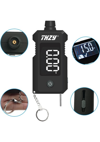 Lastik Dijital Lastik Iplik Derinlik Göstergesi Thzy Dijital Lastik Şişirme Göstergesi Tüm Araçlar Okuma Hava Basınç Göstergesi - Arkadan Aydınlatmalı LCD ve Slip (Yurt Dışından)