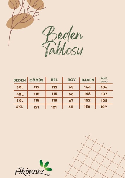 Kadın Ekru Keten Jakarlı Büyük Beden Alt Üst Takım