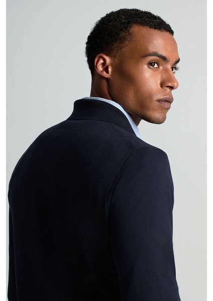 Kaşmir Pamuk Karışım Polo Yaka Lacivert Triko indirimleri