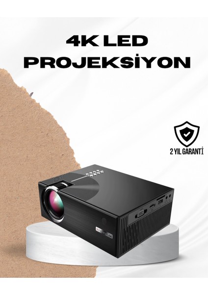 Techmrt HDMI ve USB Girişli Taşınabilir Projeksiyon – Full Hd, Kumandalı, Oyun ve Film Deneyimi