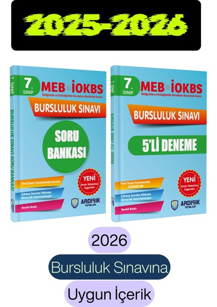 7. Sınıf Bursluluk Sınavı Soru Bankası ve Bursluluk Deneme Sınav Seti 2 Kitap 2026