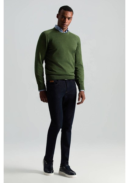 Merino Yün Açık Yeşil Bisiklet Yaka Triko fiyatları