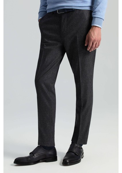 Yün Kaşmir Antrasit Chino Flanel Pantolon