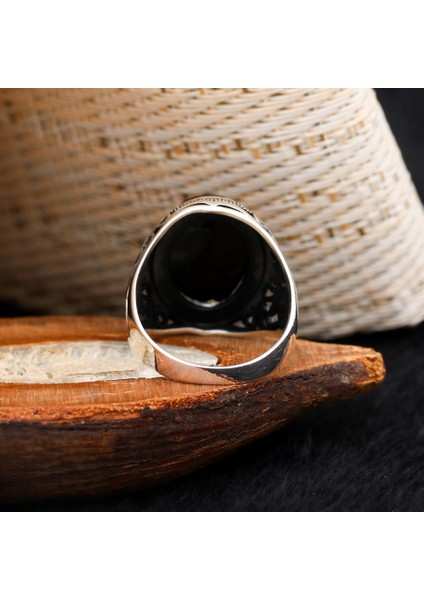 Düz Oniks Taşlı 925 Ayar Erkek Gümüş Yüzük fırsatları