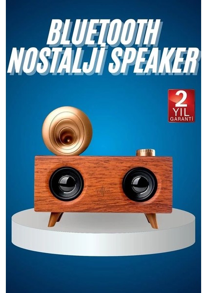 Bluetooth Nostalji Speaker Radyo Gramofon Ahşap Renk Vintage fiyatları