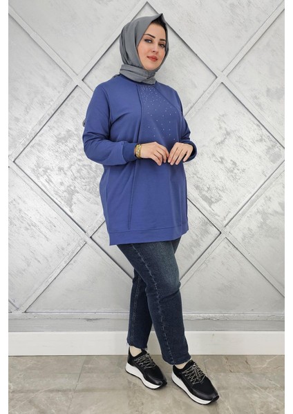 Kadın Nervür Dikim Taş Detaylı Tesettür Tunik fiyatları