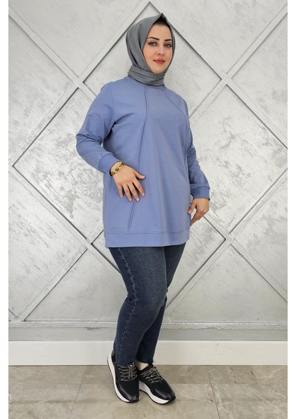 Kadın Nervür Dikim Taş Detaylı Tesettür Tunik fiyatları