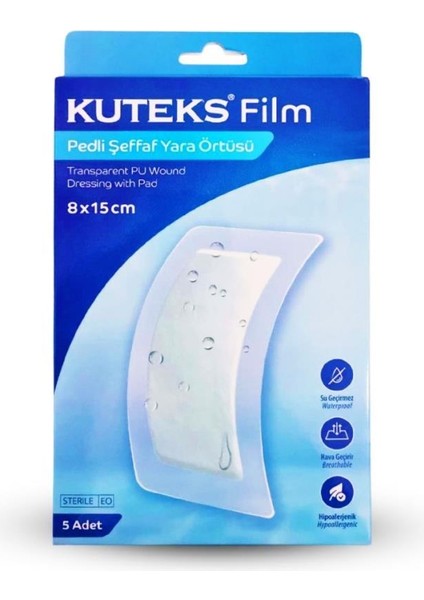 Film Pedli Şeffaf Yara Örtüsü 8X15 cm 5li Kutu