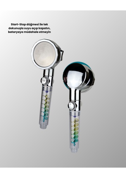 Techmrt Basınçlı El Duşu Başlığı – Döner Pervaneli, Göz Kamaştıran Yağmur Etkisi indirimleri