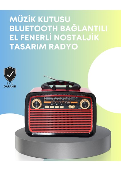 Techmrt Taşınabilir Bluetooth Hoparlör – Modern Teknoloji ile Nostaljik Radyo Deneyimi, Fm/am Fonksiyonu