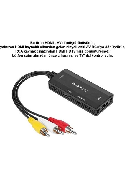 GA98 HDMI 1.3 1080P Hdtvden Rca Av Anlaloga Video ve Ses Dönüştürücü Adaptör Ntsc Pal fiyatları