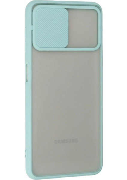 Samsung Galaxy A22 Kılıf Palm Buzlu Kamera Sürgülü Silikon - Turkuaz fiyatları