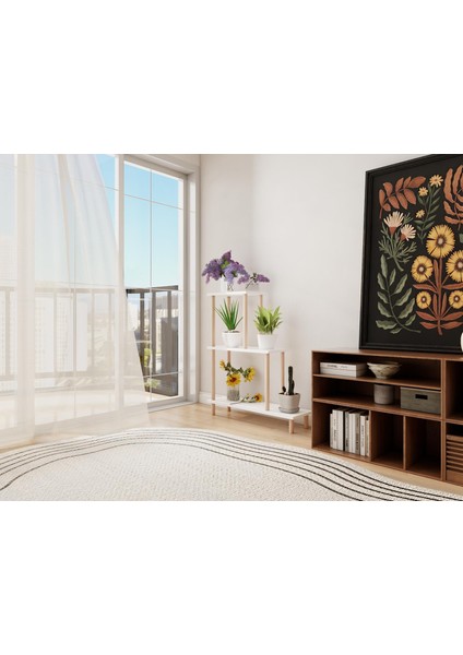 Yaren Çiçeklik Asklık-Saksılık Standı Beyaz Renk modelleri