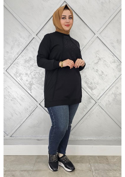 Kadın Nervür Dikim Taş Detaylı Tesettür Tunik fiyatları