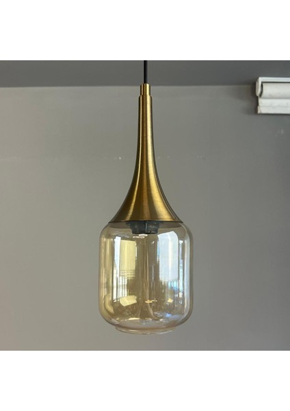 Diona Cam Bal Rengi Tekli Avize Eskitme Külah Başlık Retro Sarkıt Lamba Salon Aydınlatma modelleri