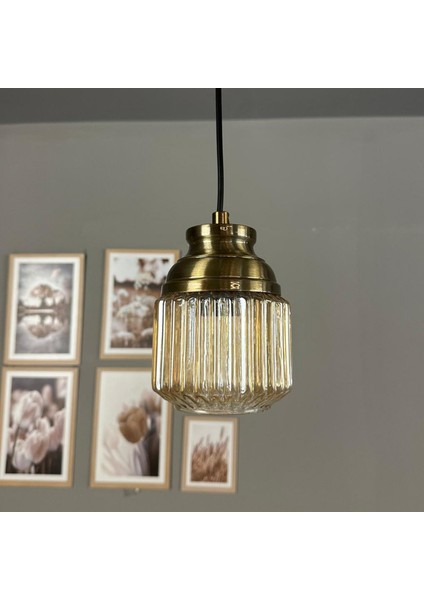 Jerno Cam Bal Rengi Tekli Avize Kum Saati Başlık Retro Sarkıt Lamba Salon Aydınlatma fiyatları