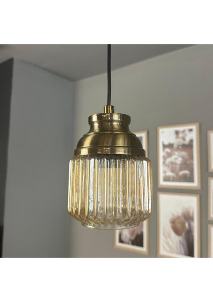 Jerno Cam Bal Rengi Tekli Avize Kum Saati Başlık Retro Sarkıt Lamba Salon Aydınlatma fırsatları