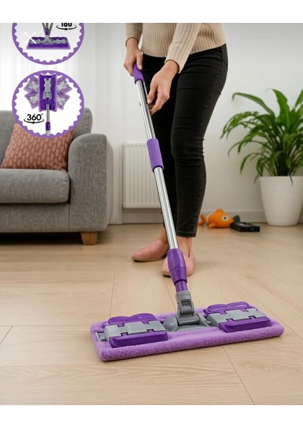 Premium Mikrofiber Temizlik Mopu – Duvar, Zemin, Tavan ve Cam Temizliği Için Çok Amaçlı Kullanım