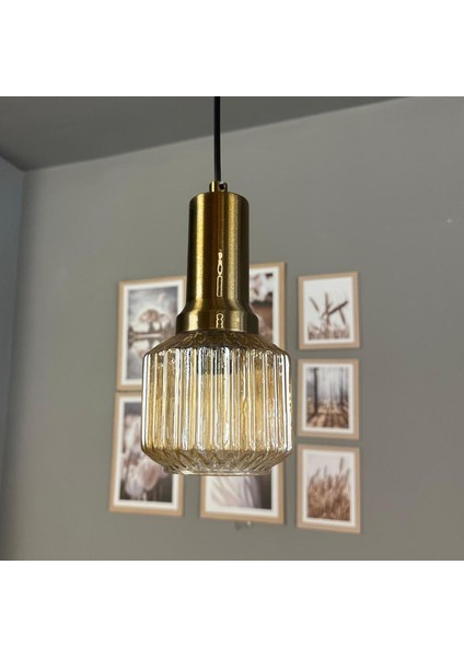 Jerno Cam Bal Rengi Tekli Avize Eskitme Fener Başlık Retro Sarkıt Lamba Salon Aydınlatma fiyatları