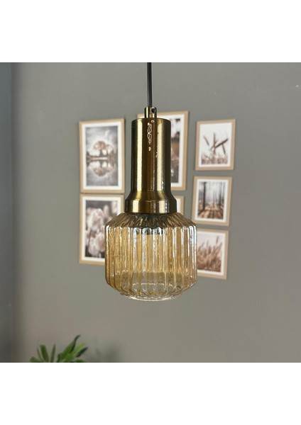 Jerno Cam Bal Rengi Tekli Avize Eskitme Fener Başlık Retro Sarkıt Lamba Salon Aydınlatma modelleri