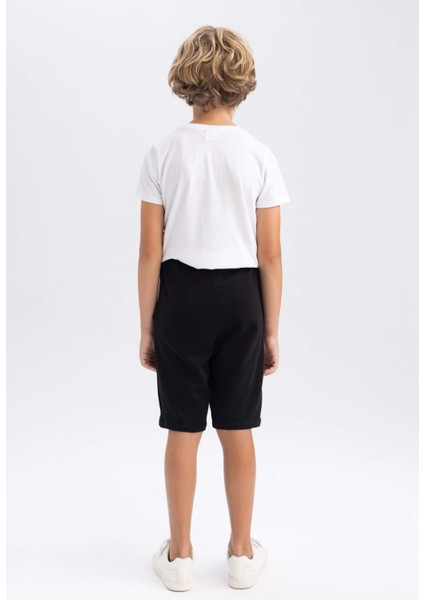 Erkek Çocuk Beli Lastikli Basic Düz Bermuda Şort