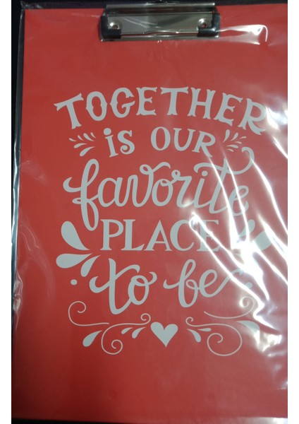 Sekreterlik St-30 Together Is Our Favorite Place To Be Desenli Sekreterlik+Lizi A5 Renkli Çizgili Defter