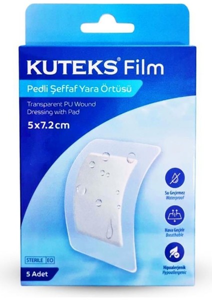 Film Pedli Şeffaf Yara Örtüsü 5x7,2 cm 5li Kutu