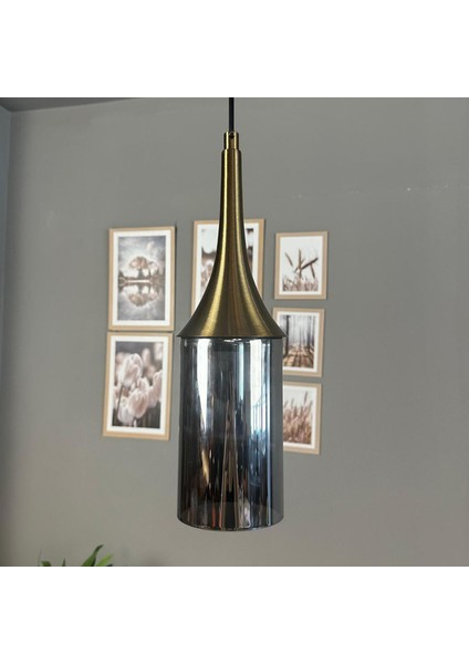 Windy Cam Füme Tekli Avize Eskitme Külah Başlık Retro Sarkıt Lamba Salon Aydınlatma fiyatları