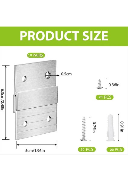 10PAIR Kullanıcı Hağır Heak Derece Metal Askısı Fotoğraf Rafı Sanat Çerçevesi Duvar Donanımı Z-Barfor Kanca Aynası (Yurt Dışından) fiyatları