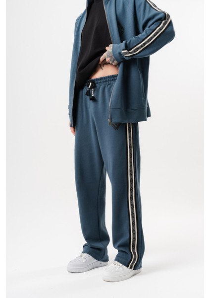 Erkek Şerit Detaylı Kışlık Doubleface Baggy Eşofman Altı Petrol fiyatları