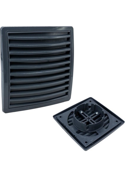 6461 Kare Baca Kapağı Duvar Menfezi Ayarlı (Füme)
