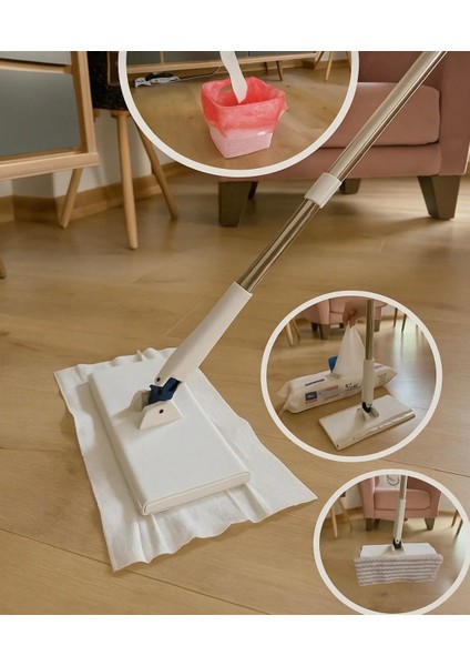 Bezleri Kendi Alabilen Akıllı Mop – El Değmeden Bezi Atan ve Cam Temizlemeye Uygun Cımbızlı Mop fiyatları