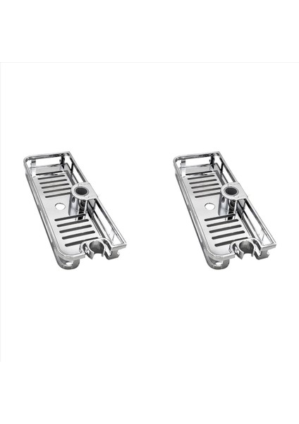 2x Kaldırma Duş Raf Dikdörtgen Çıkarılabilir Depolama Tepsisi Raf Plastik Tutucu Mutfak Banyo Aksesuarları (25MM) (Yurt Dışından)