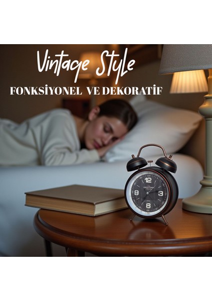 Çanlı Tokmaklı Yüksek Zil Sesli Çalar Saat Vintage Tarz Metal Büyük Boy fırsatları