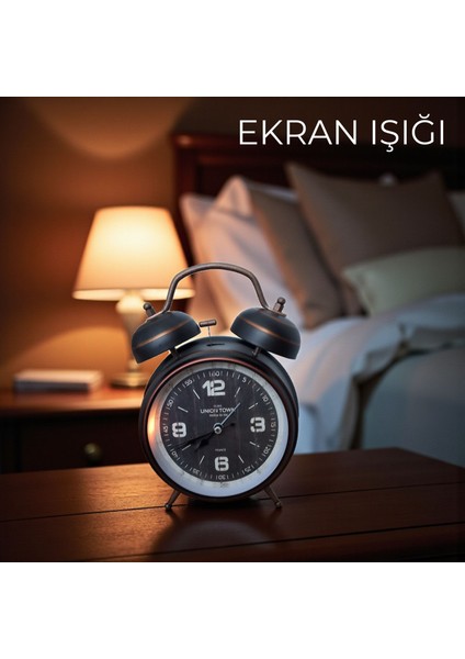 Çanlı Tokmaklı Yüksek Zil Sesli Çalar Saat Vintage Tarz Metal Büyük Boy indirimleri