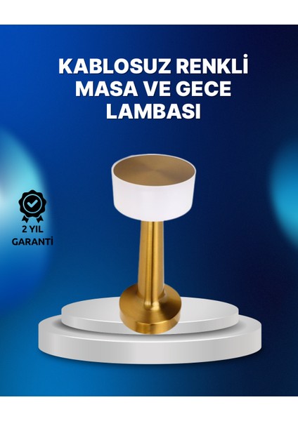 Techmrt Kablosuz Dokunmatik Masa Lambası – Şık Modern Metal Gövde, USB Şarjlı