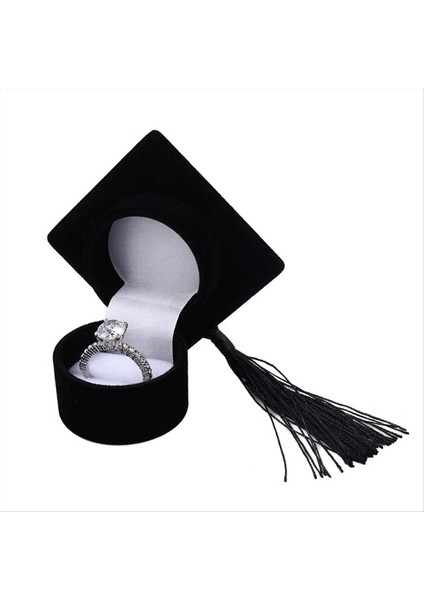6pcs Mini Yüzük Kutusu Mezuniyet Kapağı Yüzük Kutusu Lisans Kapak Kutusu Velvet Mezuniyet Şapka Halka Kutusu Tek Yüzük Saklama Kutusu (Yurt Dışından)