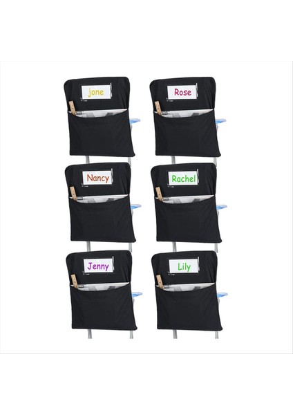 6pcs Sandalye Depolama Cep Sandalye Çanta Sandalye Cepleri Sınıflar Için Cepler Öğrenci Sandalye Cepleri Adı Etiketi ile Organizatör (Yurt Dışından)