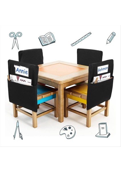 6pcs Sandalye Depolama Cep Sandalye Çanta Sandalye Cepleri Sınıflar Için Cepler Öğrenci Sandalye Cepleri Adı Etiketi ile Organizatör (Yurt Dışından) modelleri