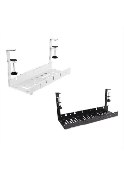 Masa Kablo Depolama Rafı Altında Exandable Management Tepsi Masa Soketi Tutucu Kablo Kablosu Güç Şerit Adaptörü 2pcs (Yurt Dışından)