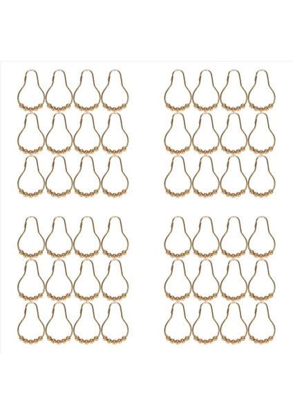 Pas Geçirmez Duş Perdesi Kancalar Duş Perdeleri Için Sürtünmesiz Paslanmaz Çelik Çubuklar Cilalı Altın Seti 48 Kanca (Yurt Dışından)