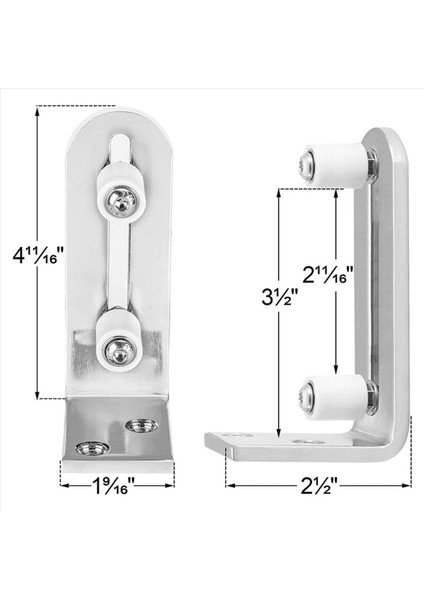 3x Modern Krom Sürgülü Barn Kapı Zemin Kılavuzu Top Yatakları Tüm Boyut Kapı Için Ayarlanabilir Kalma Silindir Duvar Montajı Sistemi (Yurt Dışından) fırsatları