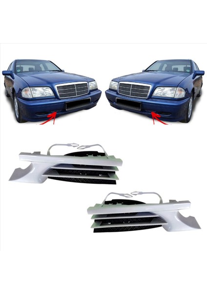 2paır Araç Ön Tampon Çekme Kanca Kapağı Kapak Çekme Deliği Kapak Römork Kapağı Mercedes Benz C Sınıfı W202 1998-2001 (Yurt Dışından) modelleri
