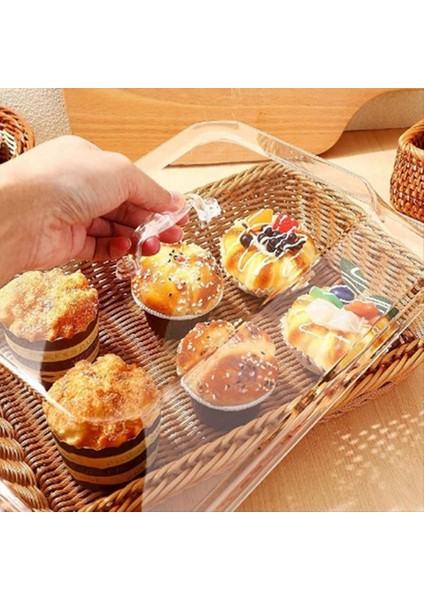 Kapaklı Sepet Yemek Için Kapaklı Sepet Masa Üstü Yemek Servis Sepeti Dokuma Piknik Sepeti Bej Servis Için Ekmek Sepeti (Yurt Dışından) fırsatları